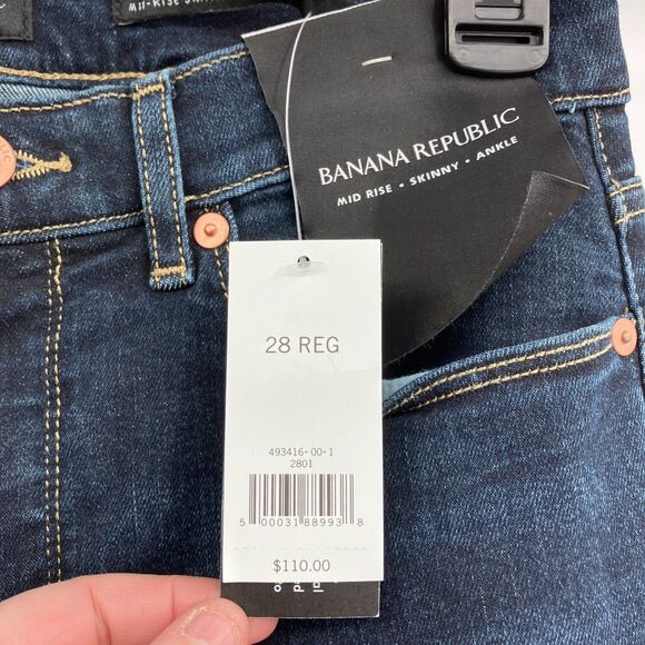 NWT Banana Republic Premium Denim Mid-Rise Skinny Ankle Jeans 28 Reg Retail $110 - Picture 4 of 7